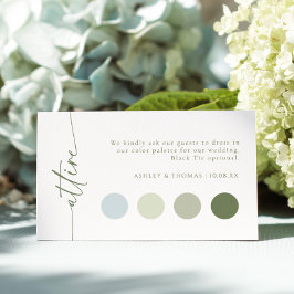 Recepción Tarjeta de Inclusión de Vestimenta de Boda Sage