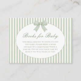 Recepción Tarjeta de inclusión para baby shower a rayas verd