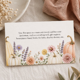 Recepción Tarjeta de Inclusión para Baby Shower de Otoño Ele