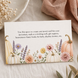 Recepción Tarjeta de Inclusión para Baby Shower de Otoño Ele
