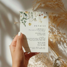 Tarjeta de Inclusión para Boda de Campo con Flores
