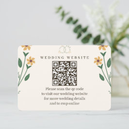 Recepción Tarjeta de Inclusión para Boda de Flores Silvestre
