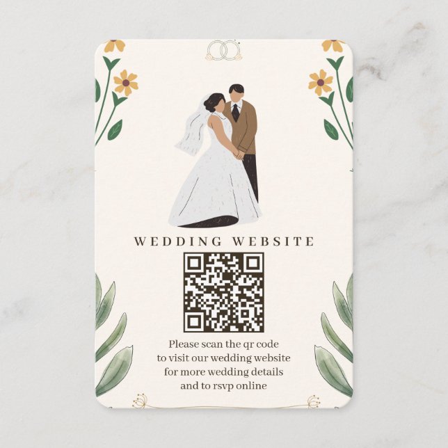Recepción Tarjeta de Inclusión para Boda de Flores Silvestre (Anverso)