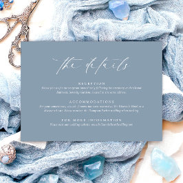 Recepción Tarjeta de Inclusión para Boda en Azul Polvo