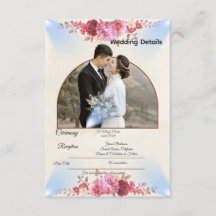 Tarjeta de Inclusión para Boda en Iglesia Blush Ro