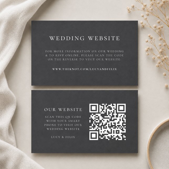 Recepción Tarjeta de Inclusión para Sitio Web de Boda | Tarj (Direct guests seamlessly to your wedding website using this smart scannable enclosure card)