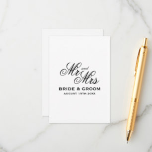 Recepción Tarjeta de inclusión tradicional de boda Mr & Mrs