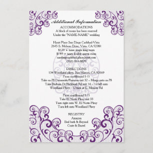 Recepción Tarjeta de información adicional Fancy Lace Skull