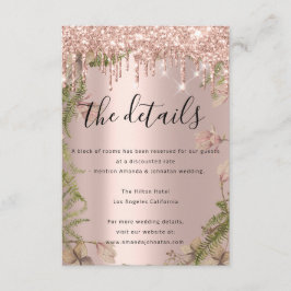 Recepción Tarjeta de Información Adjunta Detalles de Boda Co