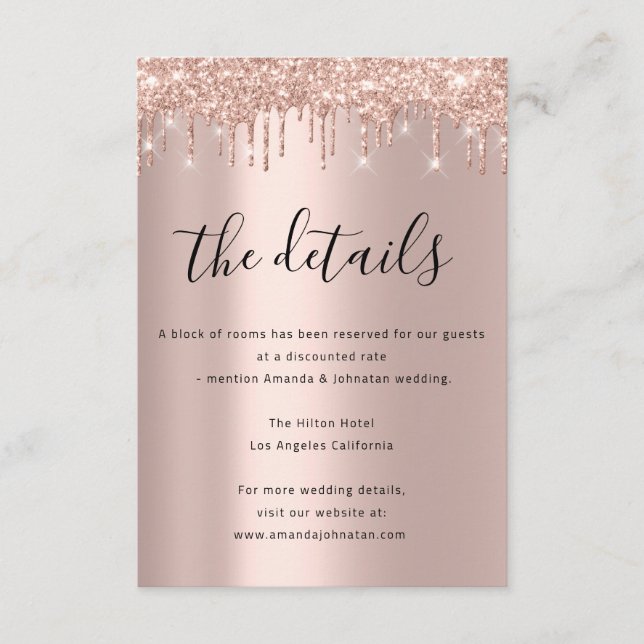 Recepción Tarjeta de Información Adjunta Detalles de Boda Sp (Anverso)