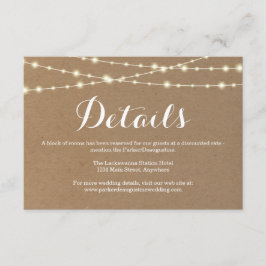 Recepción Tarjeta de Información Adjunta | Kraft Rústico