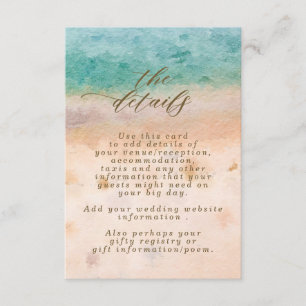 Recepción tarjeta de información boda boho sandy beach Sceny