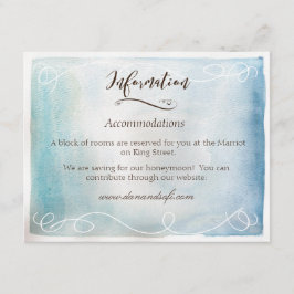 Recepción Tarjeta de información de acuarela sobre el mar az