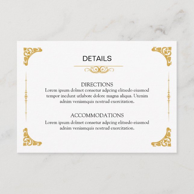 Recepción Tarjeta de información de boda (Anverso)