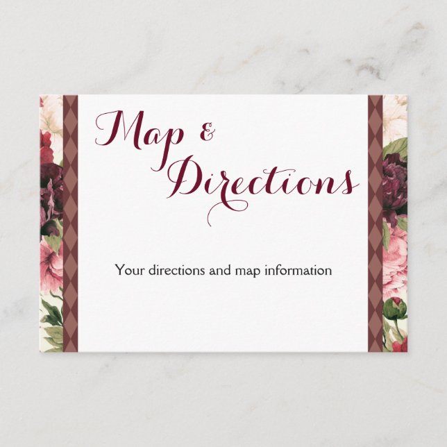 Recepción Tarjeta de información de Boda de Bouquet de Borgo (Anverso)