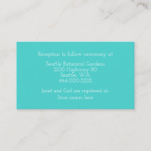 Tarjeta de Información de Boda de Turquesa y Confe
