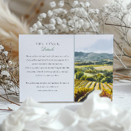 Recepción Tarjeta de información de Boda de viñedos de Napa