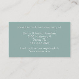 Recepción Tarjeta de información de boda en verde menta