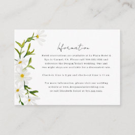 Recepción Tarjeta de información de Boda floral acuático Dai