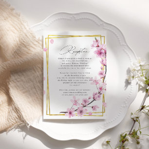 Recepción tarjeta de información de boda floral de flor de c