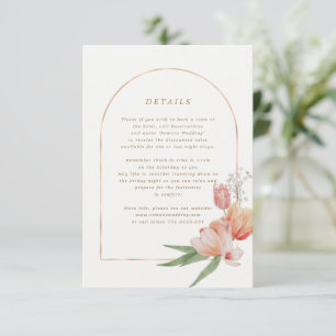 Recepción Tarjeta de Información de Boda Floral de Jardín de