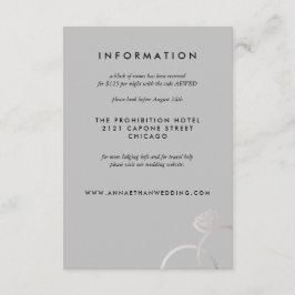 Recepción Tarjeta de información de Boda gris de los anillos