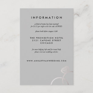 Recepción Tarjeta de información de Boda gris de los anillos