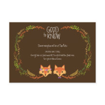 Tarjeta de información de Boda para los zorros de