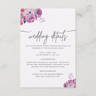 Recepción Tarjeta de Información de Boda Petal Whispers