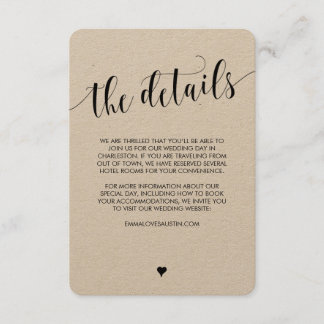 Recepción Tarjeta de información de Boda ruso