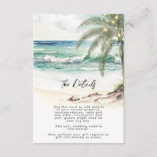 Recepción tarjeta de información de bodas de la playa de pal