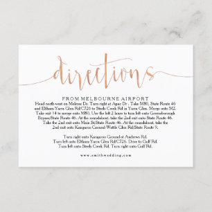 Recepción Tarjeta de información de instrucciones del Boda d