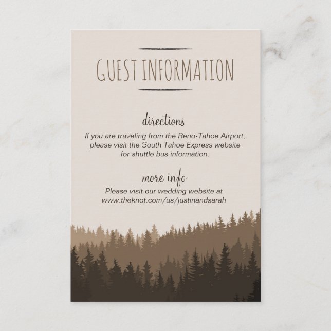 Recepción Tarjeta de información de invitado de montaña rusa (Anverso)