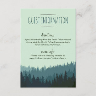 Recepción Tarjeta de información de invitado de montaña rusa