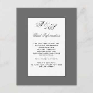 Recepción Tarjeta de información de invitado del Boda de mon