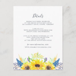 Recepción Tarjeta de información de invitado Flowerfields