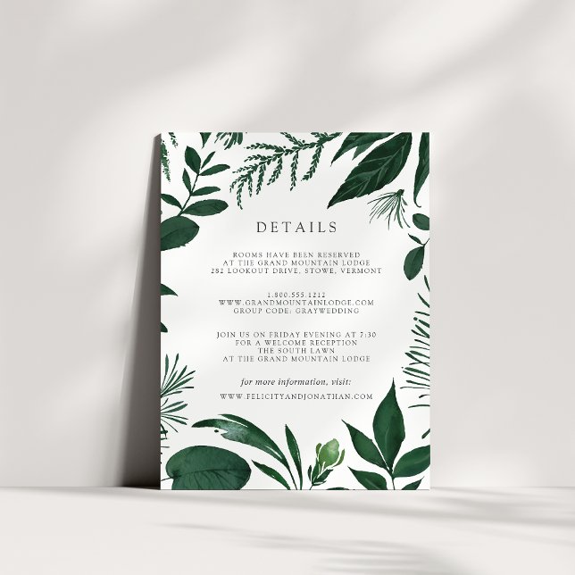 Recepción Tarjeta de información de invitado para bosques si (Subido por el creador)