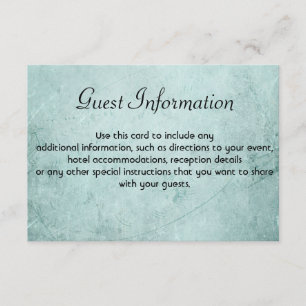 Recepción Tarjeta de información de invitado sobre papel de 