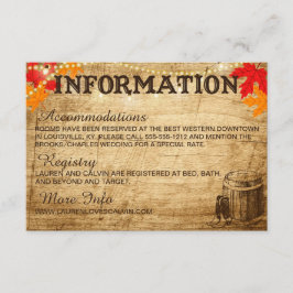 Recepción Tarjeta de información de la boda de otoño para el