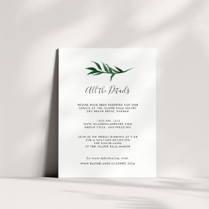 Recepción Tarjeta de información de la Palm de color de agua