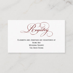 Recepción Tarjeta de información de registro de Boda de guio