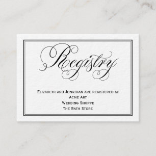 Recepción Tarjeta de información de registro de Boda de scri