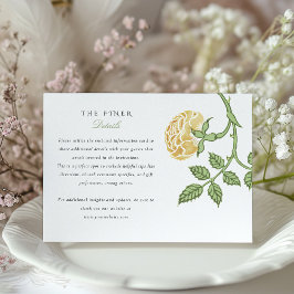 Recepción Tarjeta de información de Rosa Vintage para Bodas