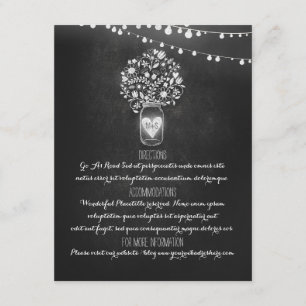Recepción Tarjeta de información del Boda Chalkboard Mason J