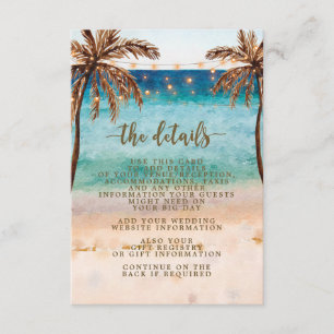 Recepción tarjeta de información del boda de boho beach stag