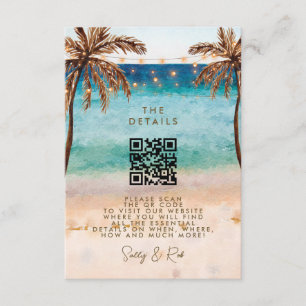Recepción tarjeta de información del boda de código QR de bo