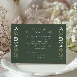 Recepción Tarjeta de información del Boda de elegancia botán