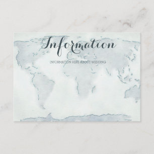 Recepción Tarjeta de información del boda de mapa de acuarel