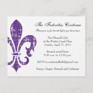Recepción Tarjeta de información del boda Nueva Orleans