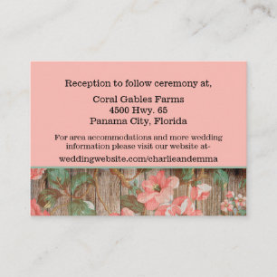 Recepción Tarjeta de información del Boda Rustic Spring Blos